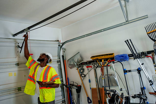 Professional Garage Door Spring Repair technician working in Desert Aire, WA